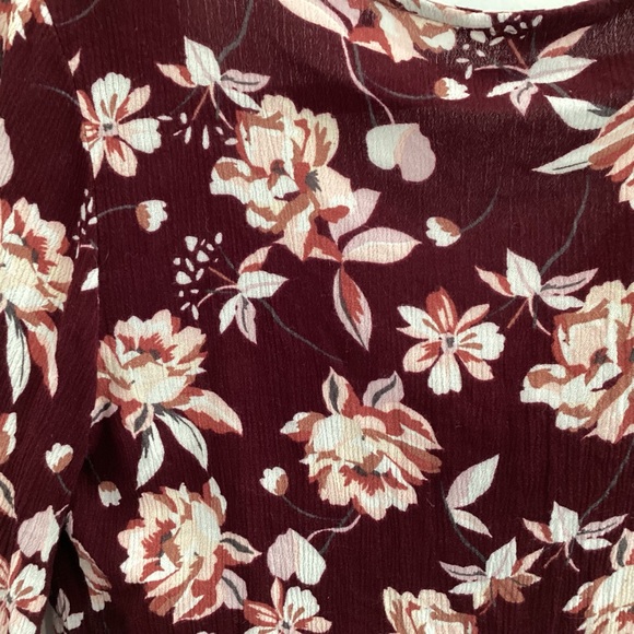 Aeropostale Maroon Floral Blouse - Picture 7 of 7